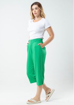Calça Pau a Pique Pantacourt Verde