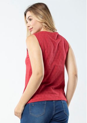 Regata Pau a Pique Básica Algodão Vermelho