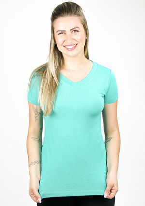 Blusa Pau a Pique Básica Azul Turquesa