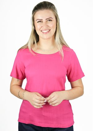 Blusa Pau a Pique Viscose Básica Pink