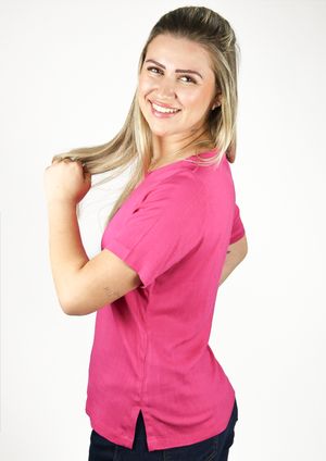 Blusa Pau a Pique Viscose Básica Pink