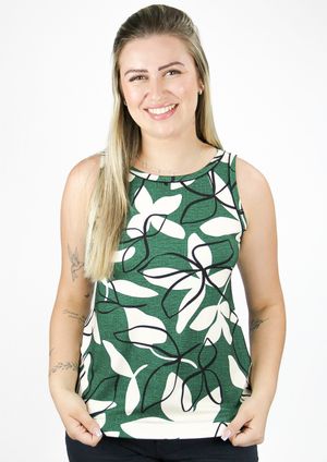 Regata Pau a Pique Estampada Verde
