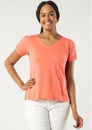 Blusa Básica Pau a Pique Algodão Coral