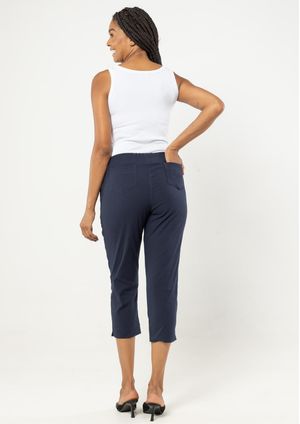 Calça Capri Pau a Pique Sarja Azul Marinho