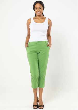 Calça Capri Pau a Pique Sarja Verde