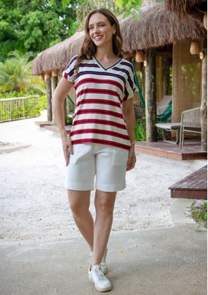 Shorts Pau a Pique Rustique Off White