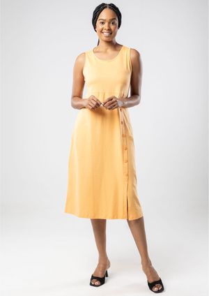 Vestido Pau a Pique Regata Algodão Laranja