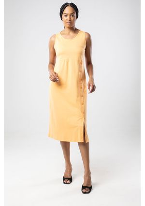 Vestido Pau a Pique Regata Algodão Laranja