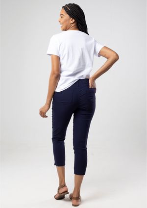 Calça Pau a Pique Cigarrete Azul Marinho