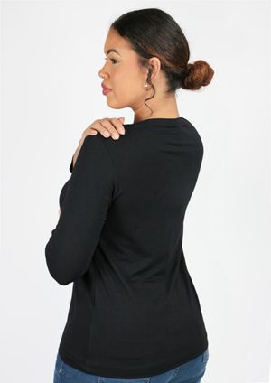 Blusa 3/4 Pau a Pique Básica Preto