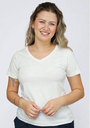 Baby Look Pau a Pique Básica Off White