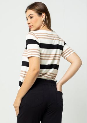 Blusa Pau a Pique Listrada Preto