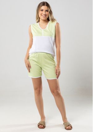 Pijama Algodão Verão Pau a Pique Verde