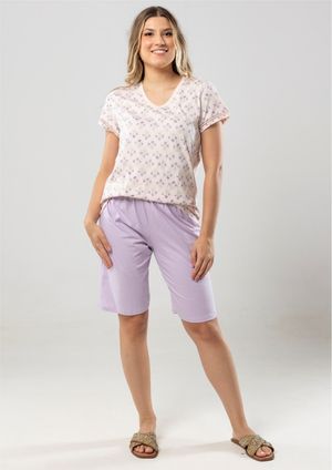 Pijama Verão Pau a Pique Rosa e Lilás