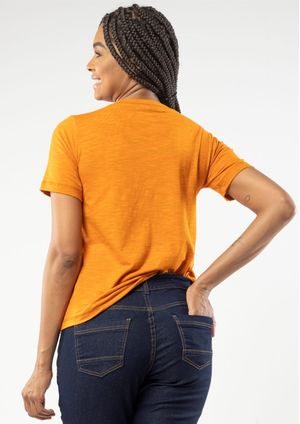 Blusa Manga Curta Pau a Pique Básica Amarelo