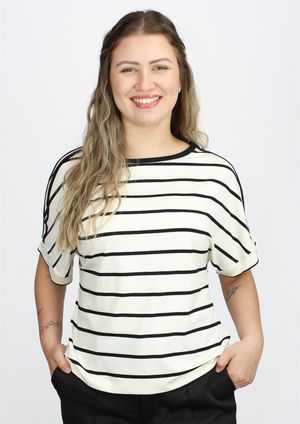 Blusa Pau a Pique Listrada Preto