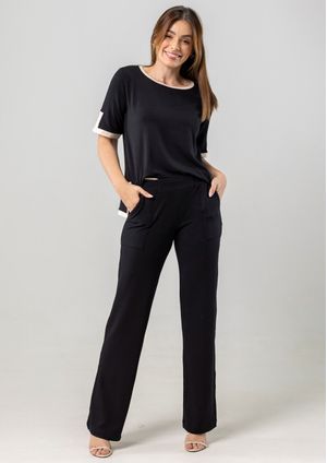 Calça Pau a Pique Moletinho Preto