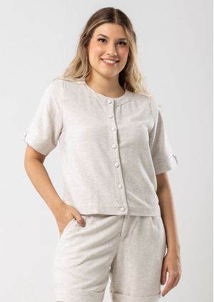 Camisa Básica Pau a Pique Básica Off White