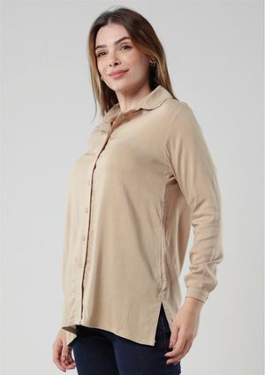 Camisa Básica Pau a Pique Básica Bege