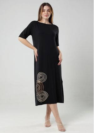 Vestido Midi Silk Pau a Pique Preto