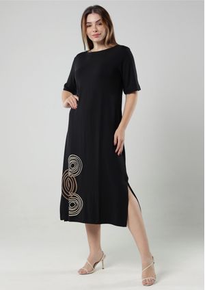 Vestido Midi Silk Pau a Pique Preto