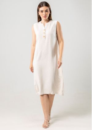 Vestido Regata Pau a Pique Viscolinho Cru