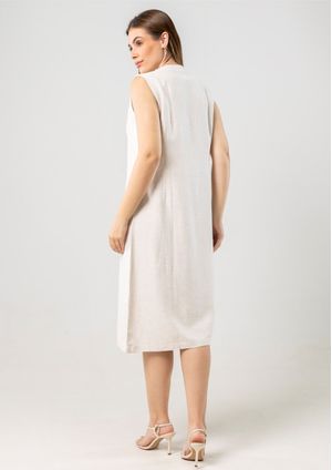 Vestido Regata Pau a Pique Viscolinho Cru