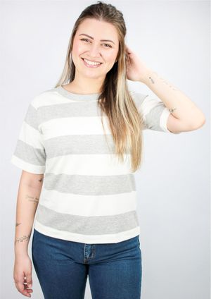 Blusa Pau a Pique Listrada Cinza