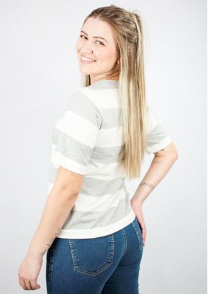 Blusa Pau a Pique Listrada Cinza