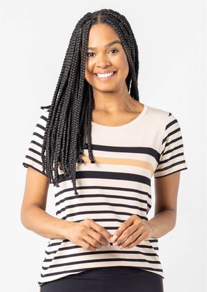 Blusa Pau a Pique Listrada Preto