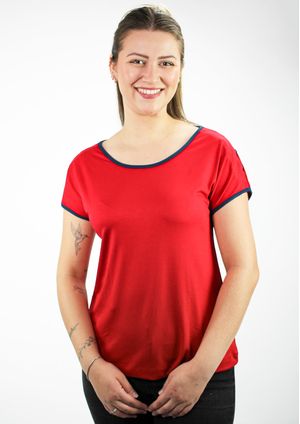Blusa Manga Curta  Pau a Pique Básica Vermelho