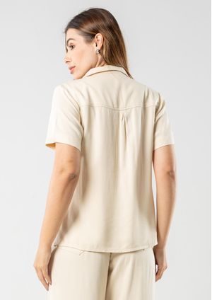 Camisa Básica Pau a Pique Viscose Off White