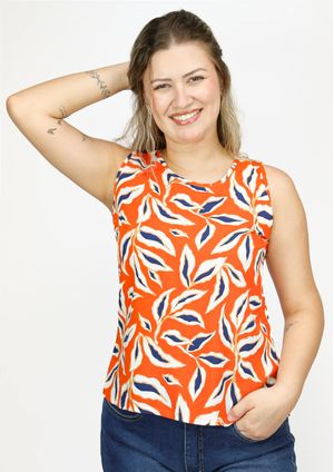 Regata Pau a Pique estampada Laranja