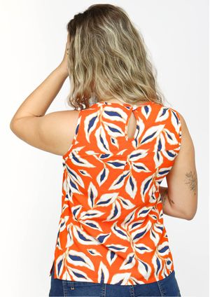 Regata Pau a Pique estampada Laranja