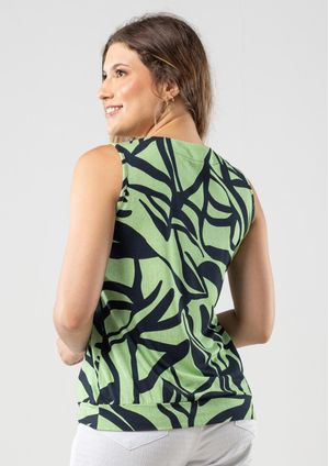 Regata Pau a Pique Estampada Verde