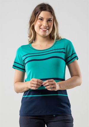 Blusa Pau a Pique Listrada Verde
