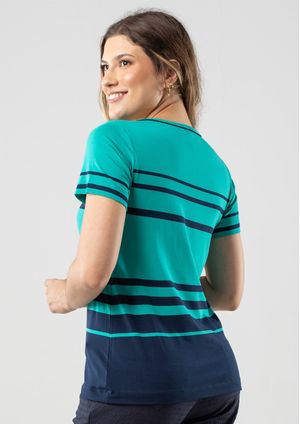 Blusa Pau a Pique Listrada Verde