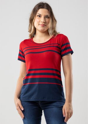 Blusa Pau a Pique Listrada Vermelho