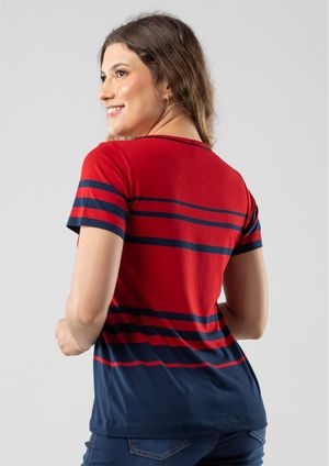 Blusa Pau a Pique Listrada Vermelho