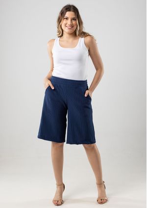 Bermuda Jorts Pau a Pique Poliamida Azul Marinho