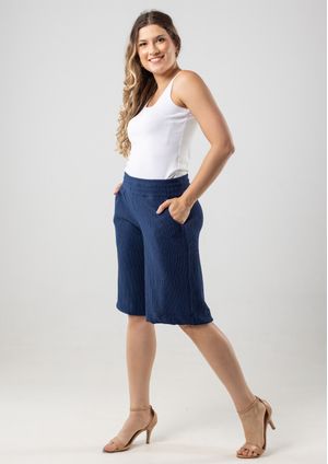 Bermuda Jorts Pau a Pique Poliamida Azul Marinho