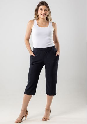 Calça Pau a Pique Capri Poliamida Preto