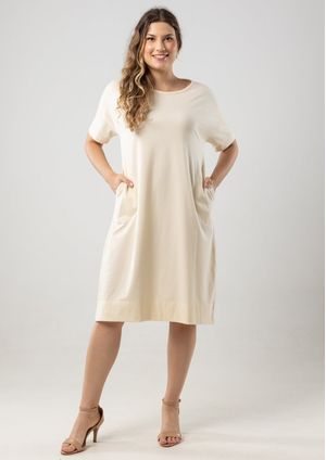 Vestido Pau a Pique Algodão Básico Off White