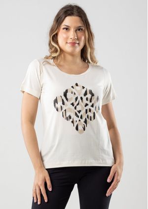 Blusa Manga Curta  Pau a Pique Básica Off White