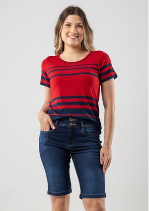 Bermuda Pau a Pique Jeans Básica Azul Claro