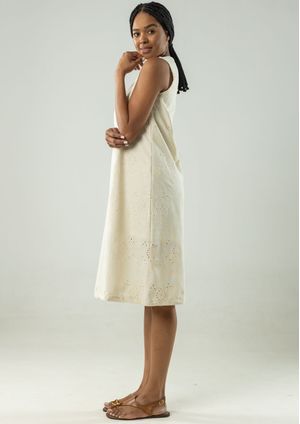 Vestido Regata Pau a Pique Laise Off White