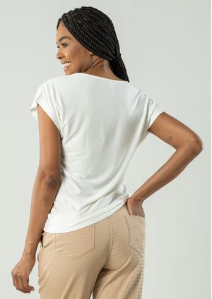 Blusa Pau a Pique Básica Off White