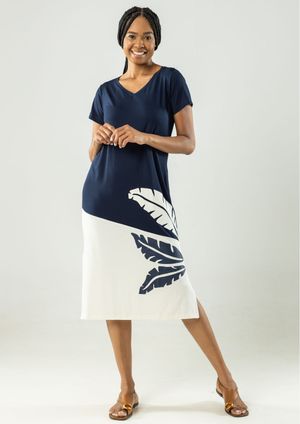 Vestido Midi Silk Pau a Pique Azul Marinho