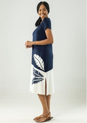 Vestido Midi Silk Pau a Pique Azul Marinho