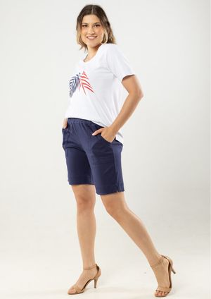 Shorts Pau a Pique Algodao Azul Marinho